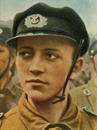 CIRCA 1933: Rare German vintage cigarette card from the 1933 Kampf ums dritte Reich album, Picture 111.のeditorial素材