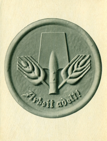 CIRCA 1933: Rare German vintage cigarette card from the 1933 Der Staat der Arbeit und des Friedens album, Part 2, Picture 65.のeditorial素材