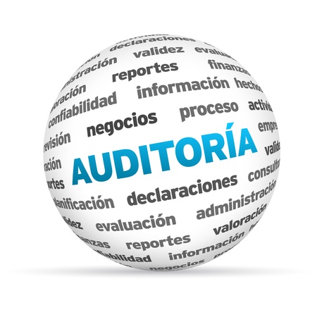 3d Audit Word Sphere on white background.の写真素材