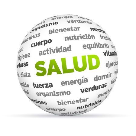 3d text Sphere with the Health related words.の写真素材