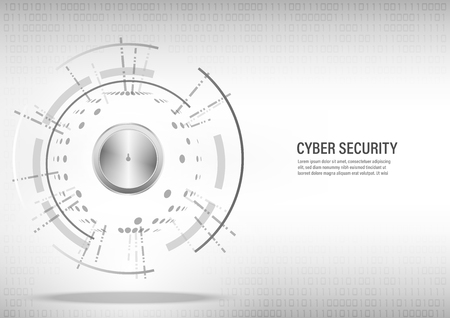 Cyber Security Concept on digital white background.のイラスト素材