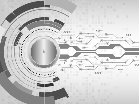 Cyber Security Concept : Closed Padlock on abstract futuristic backgroundのイラスト素材