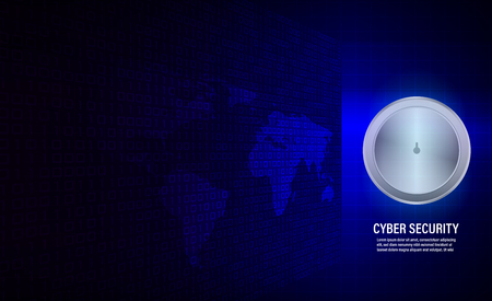 Cyber Security Concept : Closed Padlock on binary code backgroundのイラスト素材