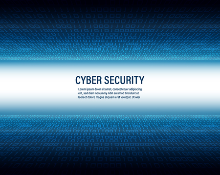 Vector, cyber security concept on binary code backgroundのイラスト素材