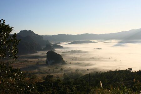 The mist at northern thailand is very beautiful naturally.の写真素材