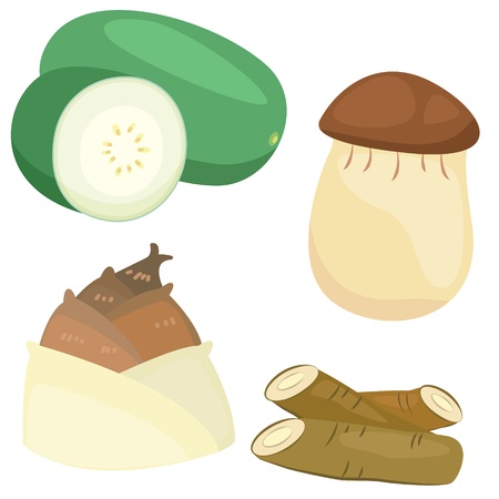 four cute vegetables collectionのイラスト素材