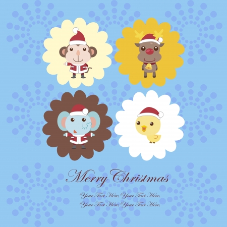 cartoon xmas cardのイラスト素材