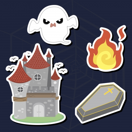 illustration of collection of Halloween icon setのイラスト素材