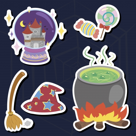 illustration of collection of Halloween icon setのイラスト素材