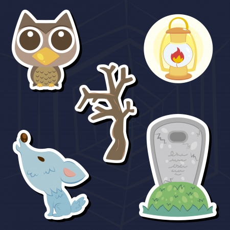 illustration of collection of Halloween icon setのイラスト素材