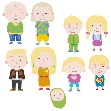 cartoon family iconのイラスト素材