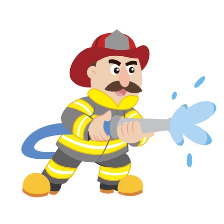 an illustration of cartoon fireman のイラスト素材