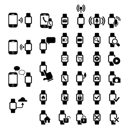 mobile and smart watch icon set のイラスト素材