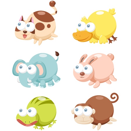 illustration of cute cartoon animal set のイラスト素材