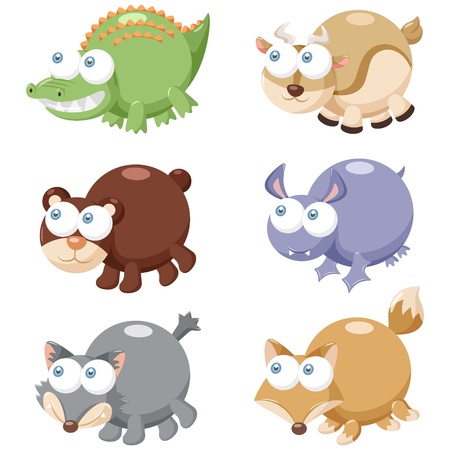 illustration of cute cartoon animal set のイラスト素材