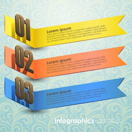 vector abstract 3d paper infographics. can be used for workflow layout, diagram, number options, web design. のイラスト素材