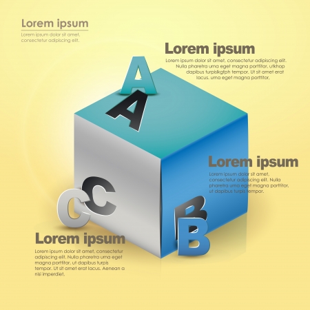 vector abstract 3d paper infographics. can be used for workflow layout, diagram, number options, web design. のイラスト素材
