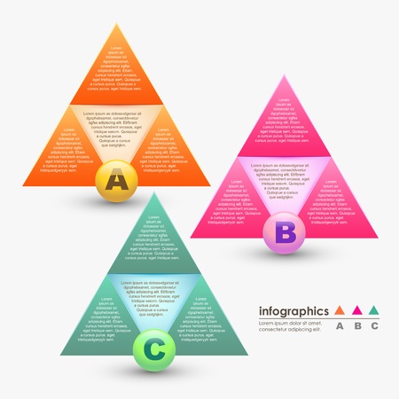 vector abstract 3d paper infographics. can be used for workflow layout, diagram, number options, web design. のイラスト素材