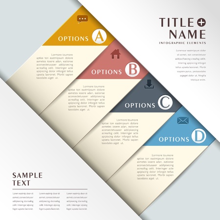 vector abstract 3d paper infographics. can be used for workflow layout, diagram, number options, web design. のイラスト素材