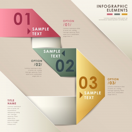 vector abstract 3d paper infographics. can be used for workflow layout, diagram, number options, web design. のイラスト素材