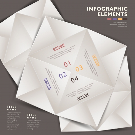 vector abstract 3d paper infographics. can be used for workflow layout, diagram, number options, web design. のイラスト素材
