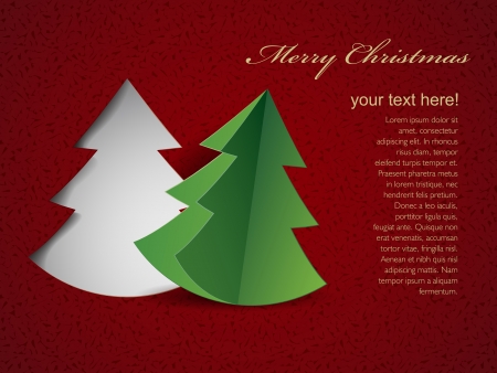 Christmas card with trees vector illustration のイラスト素材