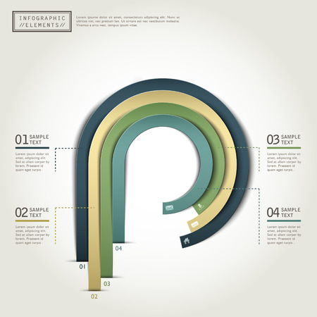 vector abstract 3d paper infographic elementsのイラスト素材