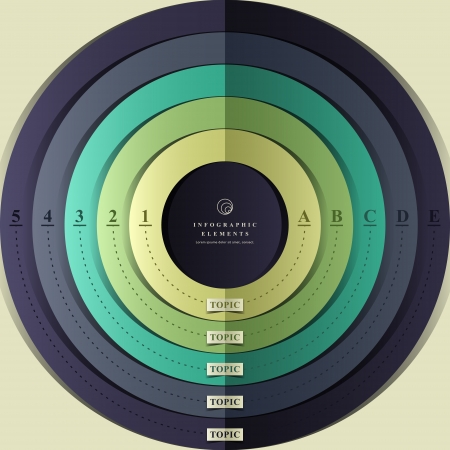 vector abstract 3d target infographic elementsのイラスト素材