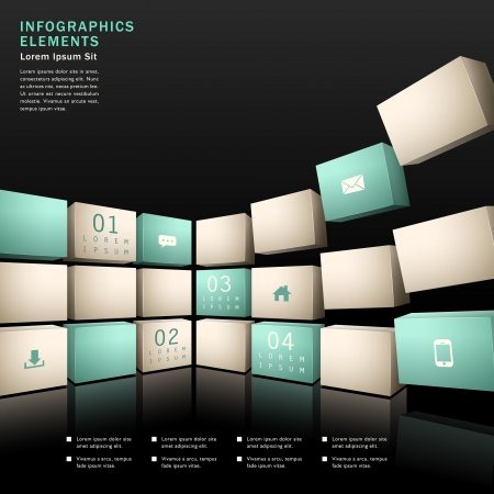 vector abstract 3d wall infographic elementsのイラスト素材