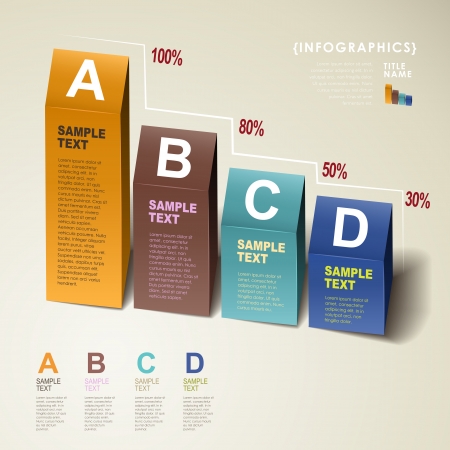 vector abstract 3d chart infographic elementsのイラスト素材