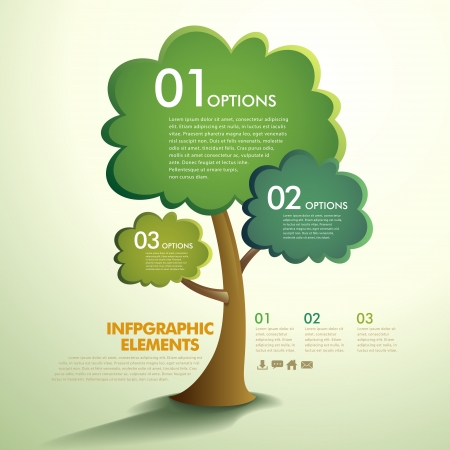vector abstract tree infographic elementsのイラスト素材