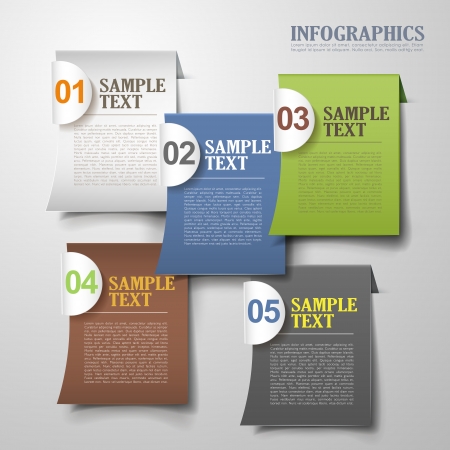vector abstract 3d sticky infographic elementsのイラスト素材