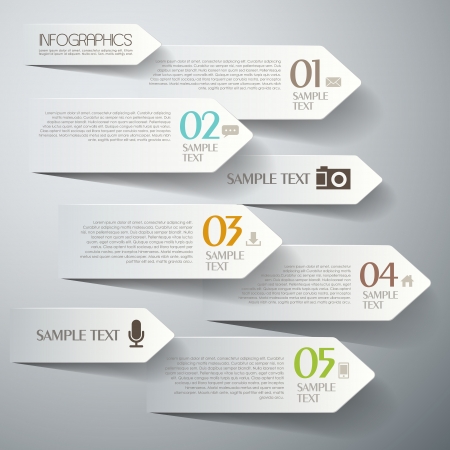 vector abstract 3d paper infographic elementsのイラスト素材