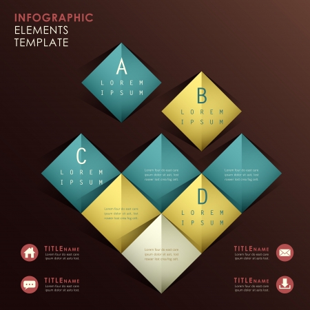 vector abstract 3d paper infographic elementsのイラスト素材