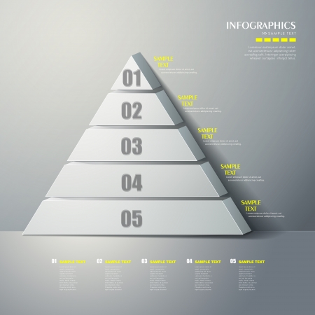 vector abstract 3d Pyramid type infographic elementsのイラスト素材