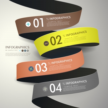 vector abstract 3d paper infographic elementsのイラスト素材