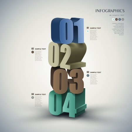 vector abstract 3d number  infographic elementsのイラスト素材