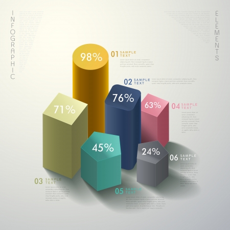 vector abstract 3d cube infographic elementsのイラスト素材