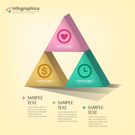 vector abstract 3d Pyramid type infographic elementsのイラスト素材