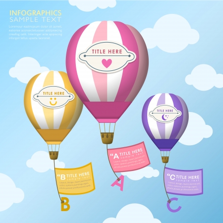 modern vector hot air balloons abstract infographic elements designのイラスト素材