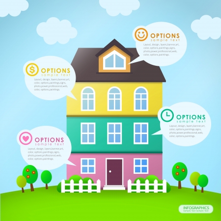 modern house vector abstract infographic elements designのイラスト素材