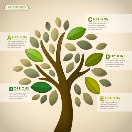 modern vector tree abstract infographic elements designのイラスト素材