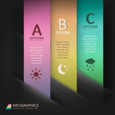 vector abstract 3d paper infographic elementsのイラスト素材