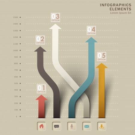 vector abstract 3d origami paper infographic elementsのイラスト素材