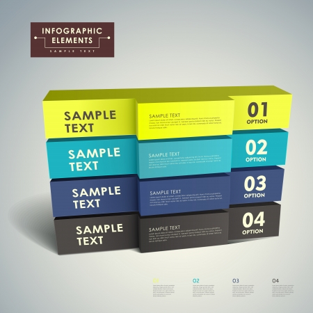 modern vector abstract 3d cube infographic elementsのイラスト素材