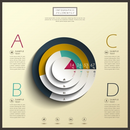 vector abstract 3d pie chart infographic elementsのイラスト素材