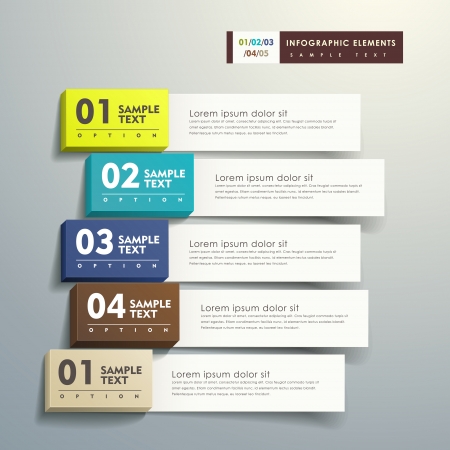 modern vector abstract 3d paper infographic elementsのイラスト素材