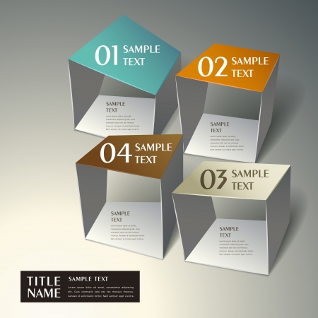 modern vector abstract 3d origami paper infographic elementsのイラスト素材