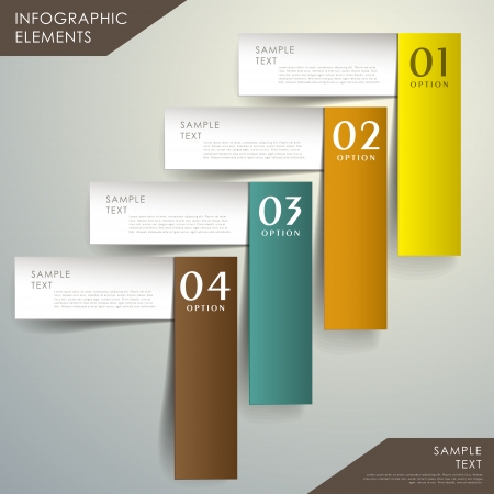 realistic vector abstract 3d paper infographic elementsのイラスト素材