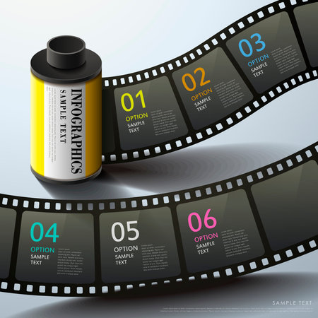 realistic vector abstract 3d film infographic elementsのイラスト素材